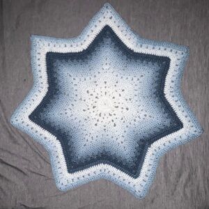 Blue and White Star Crochet Blanket